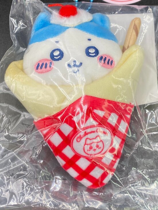 Chiikawa Crepe Hachiware Mascot (C) Key Chain Plush Doll Cute Kawaii NWT - Picture 3 of 10